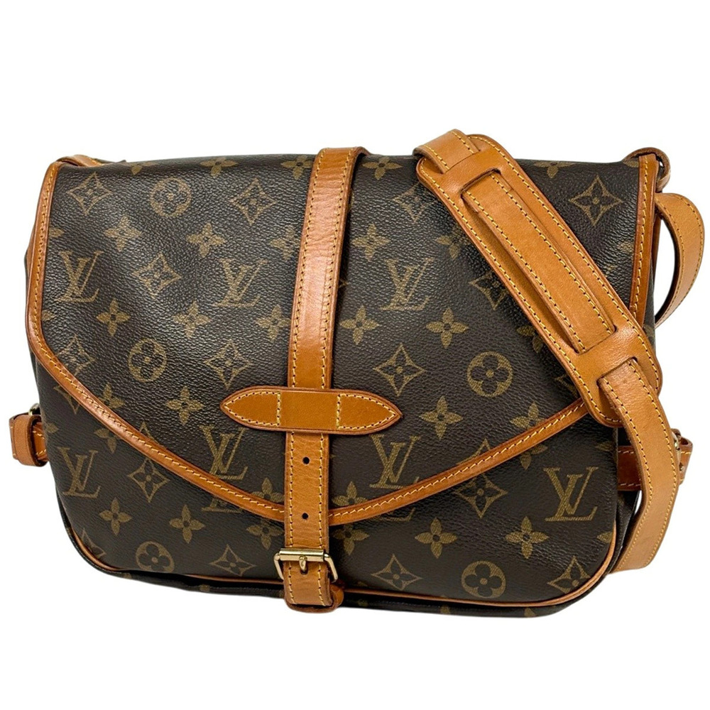 Louis Vuitton Saumur Crossbody Bag Monogram Brown